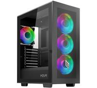 Noua Utopia F502 Nero Case PC Gaming ARGB Mid-Tower ATX, 3 Ventole LED RGB Sincronizzabile 120 mm + 1 Ventola PWM Black, Pannello Frontale Mesh e Pannello Laterale in Vetro temperato