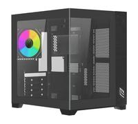 Noua Vision ZK100 Mini Nero, Case Micro ATX PC Gaming Mini Tower 0.60MM, Ventola LED ARGB Indirizzabile, Struttura Doppia Camera, USB 3.0, Vetro Temperato Frontale e Laterale