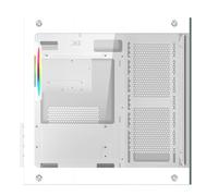 Noua Vision ZH100 Mini Bianco, Case Micro ATX PC Gaming Mini Tower 0.60MM, Ventola LED ARGB Indirizzabile, Struttura Doppia Camera, USB 3.0, Vetro Temperato Frontale e Laterale