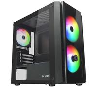 Nuwo Blitz R28 Case Micro-ATX Mini-ITX per PC Desktop Office Mini Tower mATX 0.50MM SPCC, 3 Ventole FRGB, Frontale e Pannello Laterale in Vetro Temperato