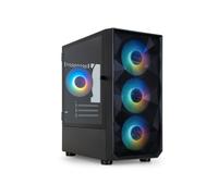 TOOQ TQGCC901-B - Case da gioco Minitower Micro-ATX/Mini-ITX "SEIZURE", vetro temperato, include 4 ventole ARGB, nero