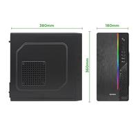 Nuwo Case Mini-Tower Itak I603 - Micro-ATX/Mini-ITX, Alimentatore 240W, USB 3.0, Strip LED, Nero