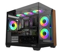 Case PC Abysm Danube Sava Nature 285C Black Micro-ATX ARGB Vetro/MDF