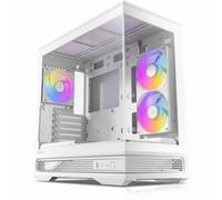 Antec C2M ARGB White, custodia MicroATX compatta, vetro temperato panoramico, alto flusso d'aria, 3 ventole PWM ARGB incluse, supporto radiatore da 360 mm e GPU 415 mm, Type-C 10 Gbps, design senza