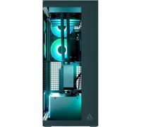 ARCTIC Xtender VG Black (Clear Glass) con Supporto Verticale per GPU - Case per PC, Vetro Panoramico Temperato, Radiatore 2 x 420 mm, Torre Midi, E-ATX, 5x Ventole A-RGB Preinstallate - Nero