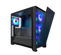 CoolBox Casella per computer Gaming ATX GE2000 DualView con doppio frontale intercambiabile, 4 ventole ARGB incluse, compatibile con raffreddamento liquido fino a 360 mm. Scatola PC Gamer, Torre PC