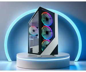 Case PC Gaming LC Power Bianco LC-803W-ON ATX Tower Finestra di Vetro USB 3.0...
