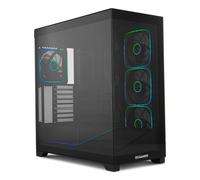 NOX XTREME PRODUCTS HUMMER Blade - Case PC Tower ATX/M-ATX/ITX, Vetro Temprato, 5 Ventole ARGB 140mm Preinstallate, Spazio per 8, Controller ARGB, USB 3.0 e USB-C, Nero