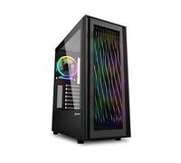 SHARKOON RGB Wave ATX-MIDI-Tower House senza alimentazione (parte laterale con Windows, RGB LED-LOUVER, 2x USB, 1x USB-C)
