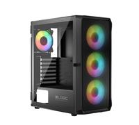 Case PC torre midi nera - LOGIC CONCEPT - Portos ARGB Midi - MicroATX / Mini-ITX / ATX - 3 ventole ARGB anteriori