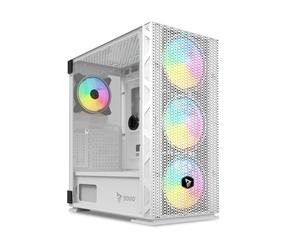 Case per computer - SAVIO - RAPTOR WHITE X1 - Vetro ARGB - Mesh - Bianco