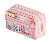 Case Per Matita: Borsa Per Matita Trasparente Di Capacità | 3 Organizer | Multifunzionale A Mano Di Confronto - Borsa Di Stoccaggio In Tessuto Tessuto 21x6.5x13cm Per Studenti, Ufficio, Annuncio