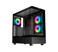 ABYSM Gaming Scatola PC Gamer Danube SAVA H400 Prime Black ATX, con tre ventole ARGB, capacità per schede grafiche fino a 410 mm