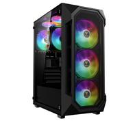 Case per PC da gioco GAMDIAS ATX Mid Tower in vetro temperato, 4 ventole ARGB da 120 mm integrate, flusso d'aria frontale in rete, fino a 6 vento
