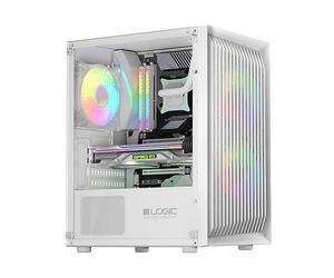CASE PER PC LOGIC3 ATOS ARGB MINI 3.0 White - Materiale in acciaio e vetro temperato