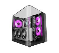 Mars Gaming MC-INFINIOLITE, Case Gaming ATX, Vetro Temperato Curvo Continuo Senza Cornice, Pannello Superiore in Vetro, Struttura a Doppia Camera, Supporto Raffreddamento Liquido fino a 240mm, Nero