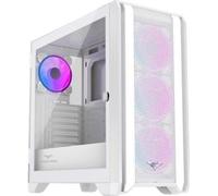 Case per PC PREYON Nest Windy+ bianco con 4 ventole ARGB, porta USB-C mesh e pannello in vetro temperato
