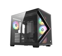 CASE PER PC XYZ QUBEX - Materiale in metallo e vetro temperato, dimensioni 285 x 380 x 420 mm