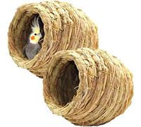 Case Per Uccelli Da 2 Pezzi, Cassette Per Uccelli Appese All'erba, Case Per Uccelli Appese a Mano Naturali Per La Decorazione Del Giardino, Casa Degli Uccelli Intrecciati a Mano, Quaglie, Pappagalli,