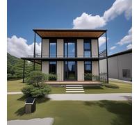 Case prefabbricate a due piani in vendita, piccola casa modulare espandibile con 4-6 camere da letto, cucina completa e bagno, design di lusso per case vacanze o soggiorno familiare