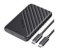 Case SSD 2.5", ORICO 6Gbps USB 3.1 Gen 2 Case Hard Disk 2.5 per 7mm e 9,5 mm, SATA I II III, HDD, SSD, Supporto UASP, TRIM, con cavo da USB C a C(Nero, 25PW1C-C)