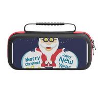 Case Switch 2Merry Christmas, Happy New Year, Santa Claus Con 15 Accessori Bundle , Cover Ufficiale Rosso , Tasca Trasporto Skull & Co One Size