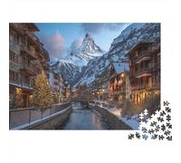 Case tradizionali di Zermatt, Cervino1000 Pezzi Impossibili Per Adulti, Giochi, Regali, Sfide Per Bambini52x38cm/1000pcs