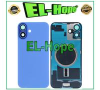 CASE VETRO SCOCCA POSTERIORE BACK COVER MAGSAFE PER IPHONE 16 PLUS BLU OLTREMARE