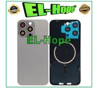 CASE VETRO SCOCCA POSTERIORE + MAGSAFE PER IPHONE 15 PRO MAX TITANIO NATURALE