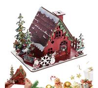 Case Villaggio Puzzle Mini Divertente Fai da Te Senza Colla Arredo | Casette Rosse Del Villaggio Natalizio Per Casa Tavolo Scrivania Ufficio Fattoria Inverno Festa Vacanze Bambini Adulti
