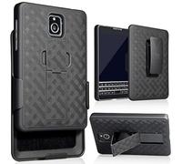 Case with Clip for BlackBerry Passport, Nakedcellphone Black Kickstand Cover + Belt Hip Holster Combo for BlackBerry Passport (ONLY for AT&T Version, SQW100-3)