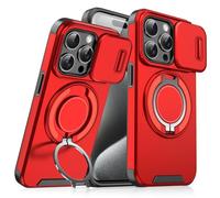 Case with Slide Camera Cover & Rotatable Ring Kickstand,Grade Shockproof Protective Cases, Magnetic Stand Phone Case for iPhone 11/12/13/14/15/16/17 Series