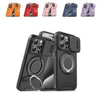 Case with Slide Camera Cover,Shockproof Protective Case for iPhone16/17 Series,Rotatable Ring Kickstand Shockproof Protective (Color1, 16)