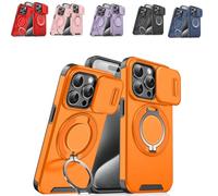 Case with Slide Camera Cover,Shockproof Protective Case for iPhone16/17 Series,Rotatable Ring Kickstand Shockproof Protective (Color6, 17Air)