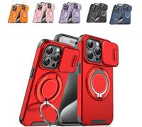 Case with Slide Camera Cover,Shockproof Protective Case for iPhone16/17 Series,Rotatable Ring Kickstand Shockproof Protective (Color5, 16Pro)