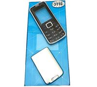 Case4Mobilez Nuovo Fascia Housing Compatibile per Nokia 3110 Classic Telefono di Ricambio Custodia Della Batteria Frontale e Posteriore Cover con Tastiera (Silver/Black)