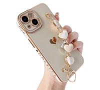 Caseative Cute Plating Love Heart Wrist Strap Chain Bracelet Soft Comp
