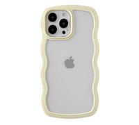 Caseative Graziosa cornice ondulata a forma di onda, antiurto, morbida, compatibile con custodia per iPhone (giallo, iPhone 13 Pro Max)