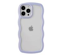 Caseative Graziosa cornice ondulata a forma di onda, antiurto, morbida, compatibile con custodia per iPhone (viola, iPhone 13 Pro Max)