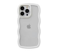 Caseative Graziosa cornice ondulata a forma di onda, antiurto, morbida, compatibile con custodia per iPhone (bianco, iPhone 14 Pro Max)