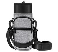 CaseBot Borsa porta bottiglie d'acqua, borsa sportiva con tracolla regolabile e 2 tasche, per uomo, donna, escursionismo, campeggio, viaggi, grigio, moderno