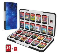 CaseBot Custodia per carte da gioco per Nintendo Switch 2, Switch OLED/Lite, [antiurto] guscio rigido con 24 cartucce e 24 slot per schede micro SD, sottile e portatile, cielo stellato