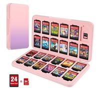 CaseBot Custodia per carte da gioco per Nintendo Switch 2, Switch OLED/Lite, [antiurto] guscio rigido con 24 cartucce e 24 slot per schede micro SD, sottile e portatile, fantasia ombre