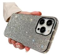 Casechics Compatibile con custodia per iPhone, custodia morbida antiurto con brillantini e strass (bianco, iPhone 13 Pro)