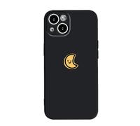 Casechics Compatibile con custodia per iPhone, in silicone con coppia carina abbinata a sole e luna, custodia morbida antiurto per obiettivo della fotocamera (Blackmoon, iPhone 15 Pro Max)