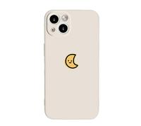 Casechics Compatibile con custodia per iPhone, in silicone con simpatica coppia abbinata a sole e luna, custodia morbida antiurto per obiettivo della fotocamera (Whitemoon, iPhone 15 Pro Max)