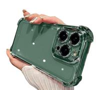 Casechics Compatibile con la custodia per iPhone, con cristalli galvanizzati, protezione angolare, trasparente, morbida, antiurto (verde, iPhone 13 Pro Max)