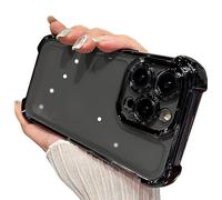 Casechics Compatibile con la custodia per iPhone, con cristalli galvanizzati, protezione angolare, trasparente, morbida, antiurto (nero, iPhone X/X)