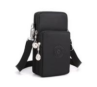 Casecret Borsa a Tracolla da Donna in Nylon Fascia da Braccio Mini Cellulare Piccola Borsa per Universale Telefono Portatile Sport all'aperto per iPhone 14 11 Samsung S23 Ultra Xiaomi Fino a 7.5" Nero