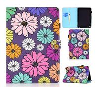 CaseFun Custodia per Amazon Fire HD 8 2020 Fiore Stand Flip Cover in Pelle PU Protettiva Case con Auto Svegliati/Sonno Funzione Margherita